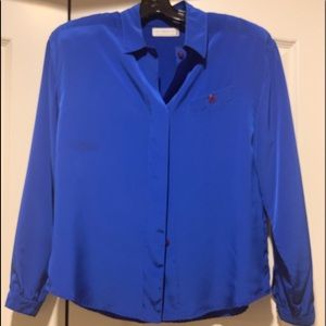 Blue Liz Claiborne silk like blouse